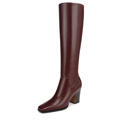 Franco Sarto Women's Jonie Mid Calf Boot Oxblood Red Leather 8.5 M