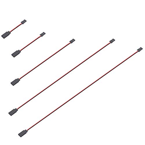 Favordrory 30 Pieces 3-Pin Extension Cable Cord Male to Female Lead Wire Connectors for Servo Extension Connection Control Board Remote Control Parts, 5 Sizes