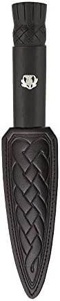 CBuyers Blackwood Thistle Daywear Sgian Dubh Haggis Knife with Real Black Leather Sheath