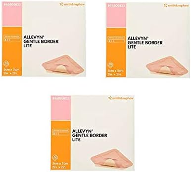 Smith & Nephew Foam Dressing Allevyn Gentle Border Lite 2 X 2 Inch Square Adhesive Sterile #66800833, 10 Count (3 Pack)