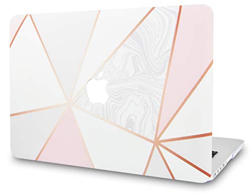 KECC Laptop Case for MacBook Air 13" Plastic Case Hard Shell Cover A1466 / A1369 (Marble with Pink White Grey)