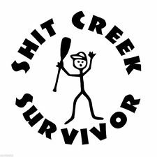 Chase Grace Studio Shit Creek Survivor River Camping Paddle Vinyl Decal Sticker|BLACK|Cars Trucks SUV Laptops Canoe Kayak Wall Art|5