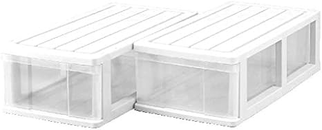 Amazon 押入れ ボックス 衣装ケース 浅型1段 2個組 ホワイト クリア 日本製 Mj C1 2whc 収納ケース ボックス オンライン通販