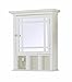Teamson Home Neal Wooden Over The Toilet Bathroom Removable Wall Medicine Cabinet with 1 Adjustable Shelf 5 Storage Spaces 1 Mirrored Glass Door and 1 Clear Knob, White