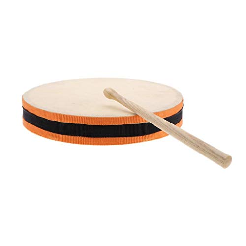 difcuyg5Ozw Wooden Drum Two-sided Percussion Musical Instrument Durable Easy Use Kids Toddler Toy with Stick