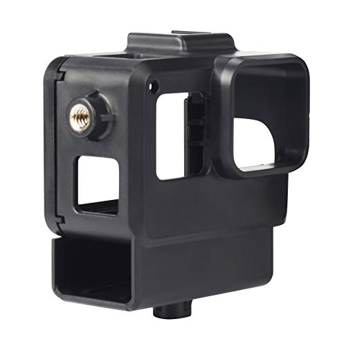 Gopro Housing Vlogging Frame Cage with Microphone Cold Shoe Mount & 1/4 Screw Interface for GoPro Hero 7 6 5 Action Camera Case Mic Adapter Audio Video Accessories