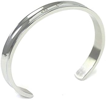 Shuzi Vitality Polished Grooved Cuff Stainless Steel Fashion Bracelet