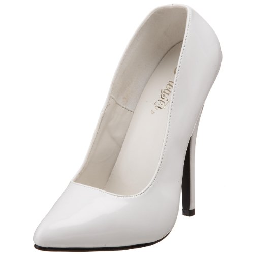 Pleaser Women's Domina-420 Pump,White Patent,7 M US