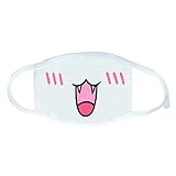 Baost White Emoticon Mouth-Muffle Kaomoji Anti-Dust Cute Kawaii Face Mask