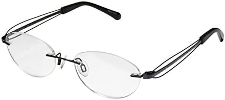 Charmant 10957 Womens/Ladies Designer Rimless Titanium Eyeglasses/Eyewear (49-17-140, Black / Purple Cheetah Pattern)