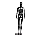 Giantex Female Mannequin Stand Dress Form Egghead Plastic Full Body Display with Base, 6 Ft (Black,Casual Two Hands Mannequin)