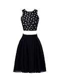 Changmin Crystal Beadings Top Two Piece Short Homecoming Dress for Juniors