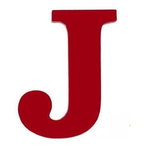 8-Inch Wall Hanging Wood Letter J Red