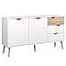 Tvilum Diana Sideboard with 2 Doors and 3 Drawers, White/Oak Structure