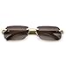 HEPIDEM 100% Really Buffalo Horn Handmade Sun Glasses Square Rimless Luxury Sunglasses 0816 (coffee/gold, 58)