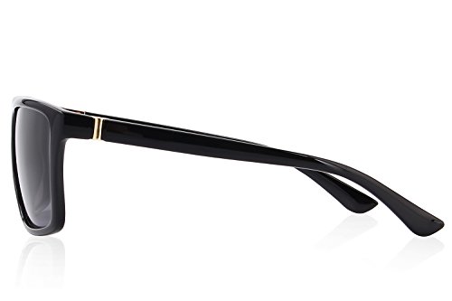 MERRY'S Men Polarized Sunglasses Fashion Male Sun glasses 100% UV Protection S8225 (Black, 58)