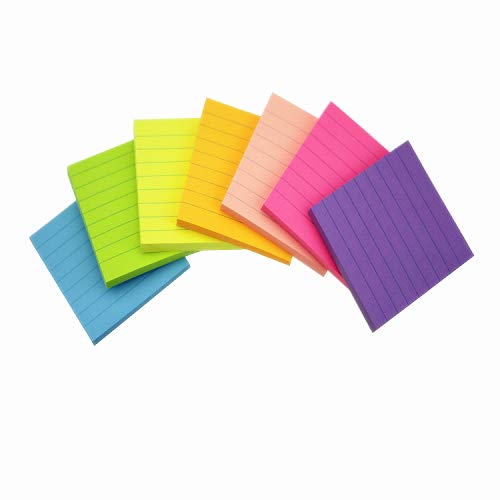 Sticky Notes with Lines Lined Sticky Notes 3x3 Bright Multi Colors 14 Pads 80 Sheet/Pad (14) - Thumbnail 2