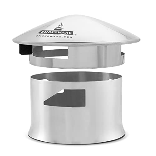SMOKEWARE Stainless Steel Vented Chimney Cap Compatible with Kamado