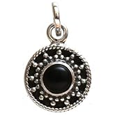 GemInspire Genuine 6 mm Gemstone Round Oxidised Sterling Silver Pendant Western Jewelry Gemstone Pendant Fashion Jewelry For Women