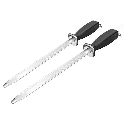 K&A Company 10Inch 12Inch Knife Sharpening Rod Knife Sharpener Sharpening Tool Oval, 12 inch