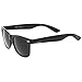 zeroUV - Retro Wide Arm Neutral Colored Lens Horn Rimmed Sunglasses 55mm (Matte Black / Smoke)