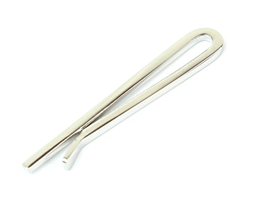 Modern Elements Mens Thin Tie Clip Bar Chrome Finish - Firm Hold Sleek Look and Perfect for Standard Ties - Thumbnail 2