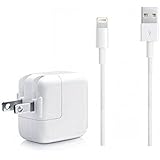 iPad Charger, iPhone Charger, 2.4A 12W USB Wall Portable Travel Plug and 6Feet Lightning Cable for iPad 4/Mini/Air/Pro, iPod，iPhone X/8/8Plus/7/7Plus/6s/6sPlus/6/6Plus/SE/5s/5