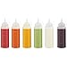 THETIS Homes (6 pack) 16 oz Plastic Squeeze Squirt Condiment Bottles with Twist On Cap Lids - Perfect For Syrup, Sauce, Ketchup, BBQ, Condiments, Dressing, Arts and Craft, Workshop, Storage, and More