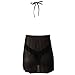JuicyRose Women's Sexy Lingerie Lace Sleepwear Halter Babydoll V-String Miniskirt (US M=Tag L, Black)