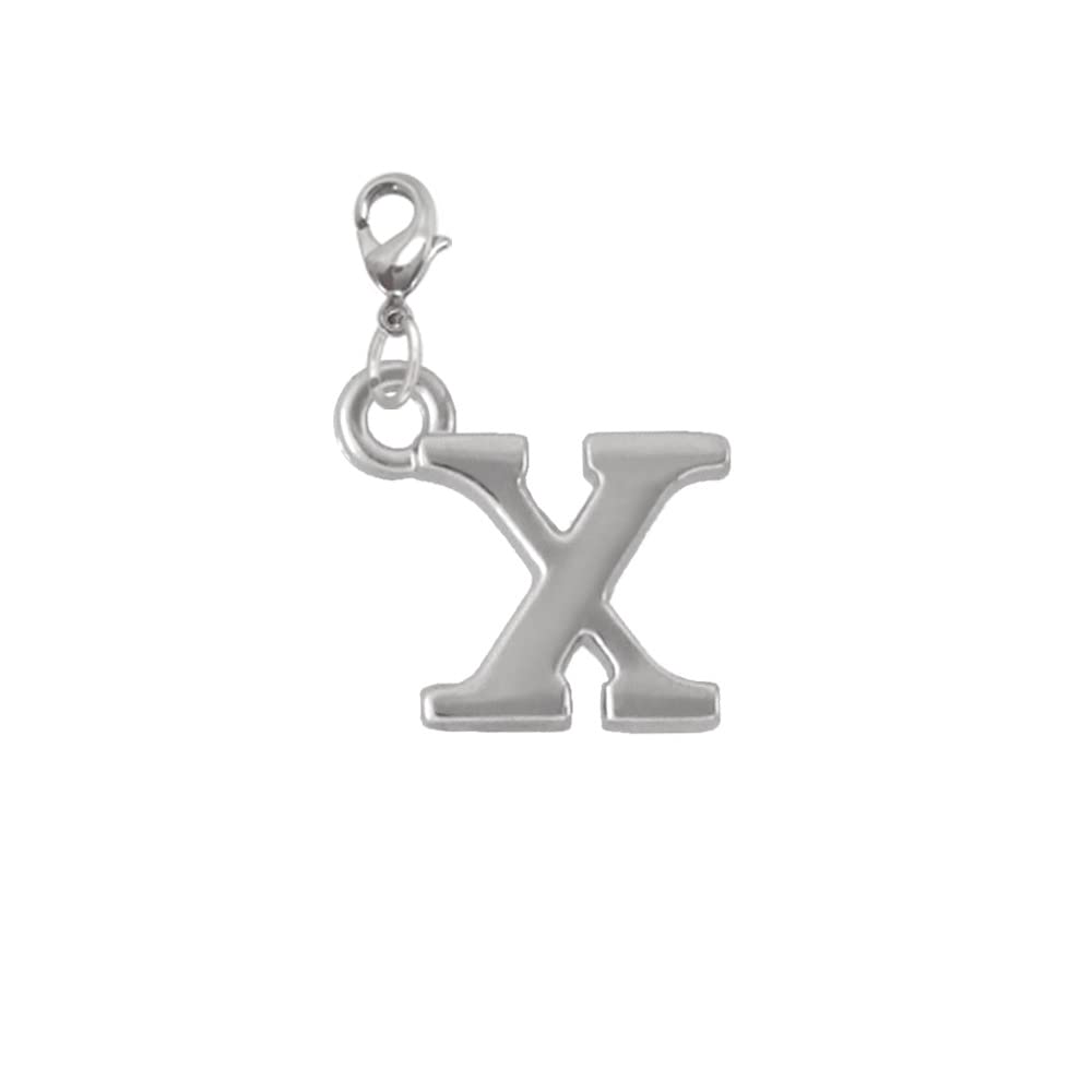 [大王製作所] イニシャル アルファベット チャーム 数字チャーム ネックレス ペンダント チャームパーツ アクセサリーパーツ PE1000 カニカンフック C-25付き (10個パック, X) の商品画像