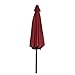 Tourke 9 Ft Patio Umbrella Outdoor Table Umbrella Crank, 8Rids, Push Button Tilt (Wine)