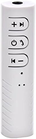 Bluetooth Receiver, Portable Wireless Audio Adapter for Car Kits Audio Adapter Hands Free Calling Built-in Mic for Car Audio (WHITE)