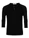 Kuulee MrWonder Men's Casual Slim Fit Raglan Baseball 3/4 Sleeve 3 Button Henley T-Shirts Black XL