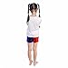 J-J DECO 5PCS Kids Girls Halloween Costume （Jacket + T- Shirt + Square Shorts+ 1Glove+Fishnets (M=120cm（6-8years）)