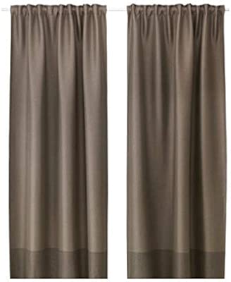 Ikea Marjun Blackout Curtains 1 Pair Brown W 57 X L 98