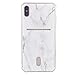 Oddss Case Compatible for iPhone Xs Max with Card Holder Slot White Marble Design Ultra-Slim Thin Soft TPU Clear Cover Compatible for iPhone Xs Max (6.5