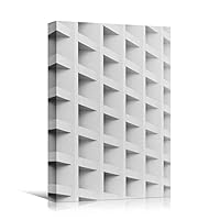 Canvas Wall Art White Building Pattern Abstract Architecture & Maps Building Chic Home Office Photography - 12x18 inches