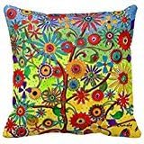 Tree of Life Pillow Case Art Tree Design Polyester Accent Cushion Cover Square 18 x 18 Inches