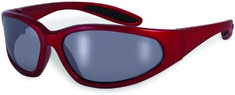 SSP Eyewear Safety Glasses with Red Frames and Silver Mirrored Shatterproof Lenses, NACHES RED M