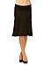 Red Hanger Womens Basic Solid Stretch Fold-Over Flare Midi Skirt (Black-M)