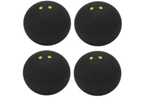 4Pcs Squash Ball, Squash Balls Double Yellow Dot, 38mm Good Bounce Training Squash Ball, Squash Racket Balls for Slow Speed P
