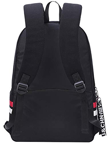 El-fmly Fashion Cute Backpack for Girl Teens Lightweight with USB Charging Port Headphone Waterproof Zipper Pink Bag