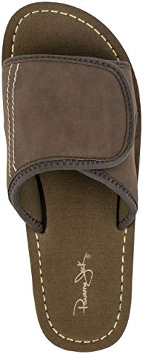 Panama Jack Mens Sandal,Premium Slide Sandal with Adjustable Strap,Arch Support,Brown Dark,Men's Size 10 to 11