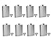 FF Elaine Stainless Steel Flasks,Easy Pour Funnel is Included, 8 oz, Set of 8 primary