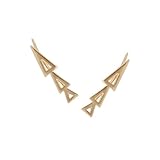 Humble Chic Women's Cutout Triangle Ear Crawlers - Arrow Shape Stud Earring Cuffs