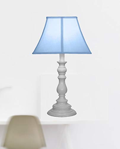 Creative Motion White Base Resin Table Lamp, Light Blue