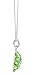 Small Tennis Ball Rhinestone Pendant Necklace - Green Crystal and White Enamel