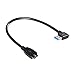 Micro USB 3.0 Cable for Samsung Galaxy Note 3, etc - Micro B Data Sync 1 ft, Right Angle Black