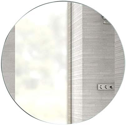 Meng Wei Shop Bathroom Mirror Simple Round Mirror Decorative Mirror Wall Hanging Explosion-proof Mirror Makeup Mirror (Color : Silver, Size : Diameter 50cm(20inches))