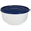 Emsa, Kunststof, 2143501200 deegkom met deksel, 5 liter, wit/blauw, Superline